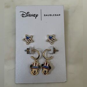 Disney BaubleBar American Flag Star and Patriotic Mickey Earrings